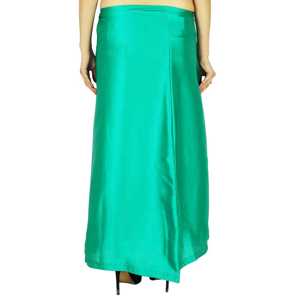 Атласная шелковая нижняя юбка, индийская болливудская юбка, подкладка для сари, готовая