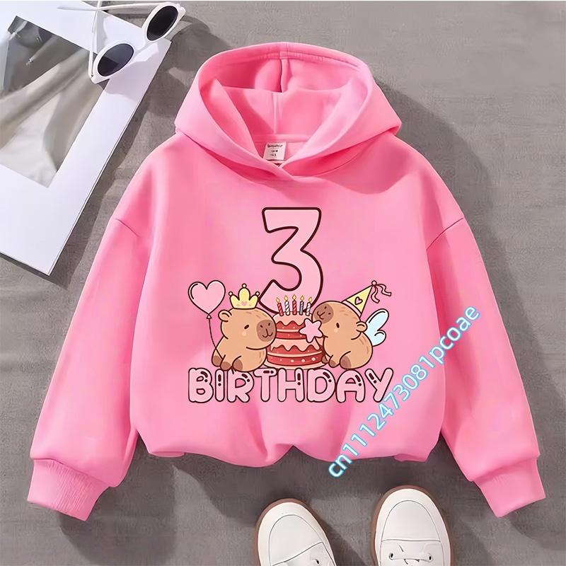 2-8 years old children's hooded sweatshirt - Kabibara girl cute casual shirt - Boy sports shirt - Cartoon print long sleeve