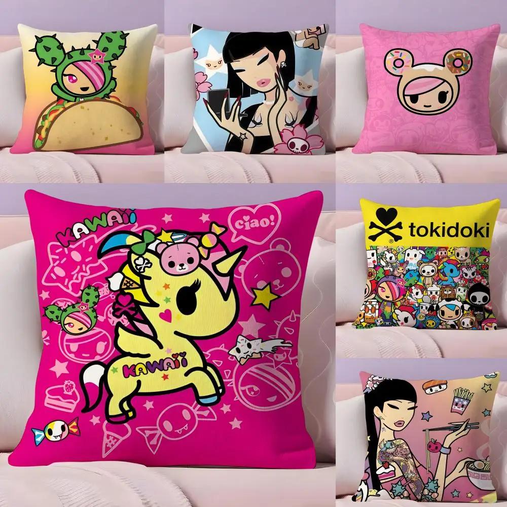 T-tokidoki Аниме Наволочка Наволочка Плюшевая Ткань Мягкая Двусторонняя Печать Домашний Диван Высококачественная Подушка
