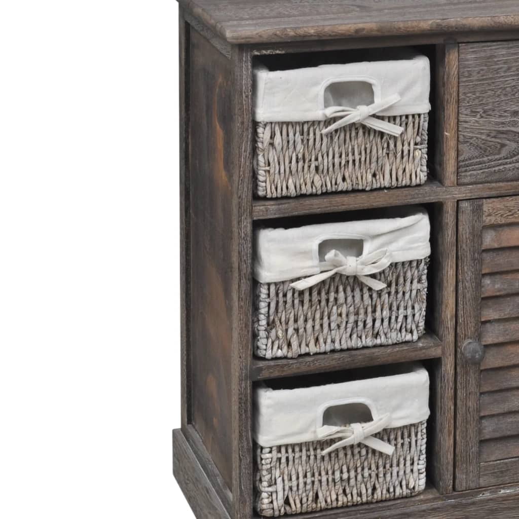 3 Basket Chest of Drawers in Brown