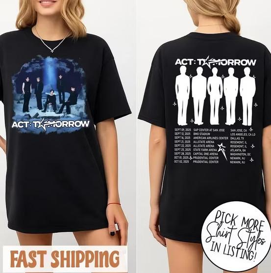 2 Sided TXT Act Tomorrow Tour Tomorrow X Together 2025 World Tour Kpop Unisex T-