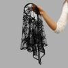 Elegant Lace Scarf Hollow Out Embroidery Foulard Bandana Solid Triangular Scarf Thin Vintage HandkerChiefs for Hair Woman
