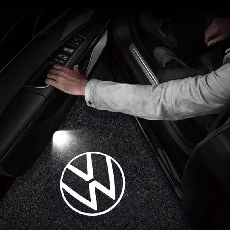 Car HD Door Welcome Lights Led Projector Decor Lamp For VW R Line GTI Atlas Jetta Touareg Variant Golf Polo Taos Nivus Passat Ti zh8