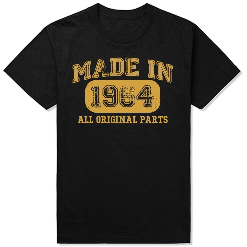 New Men Made in 1964 Birthday Gifts 62 Years Old Bday T Shirt Casual Tee shirt Casual Short Sleeve Vintage Couples TShirt