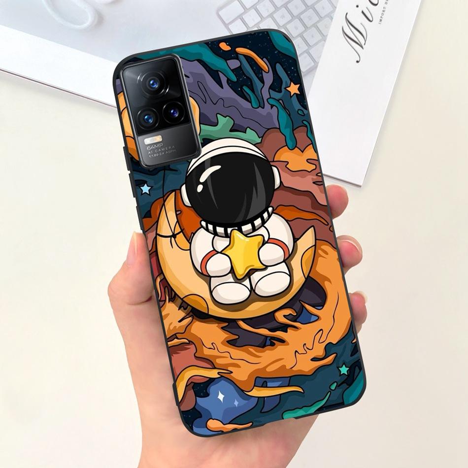 Чехол для Vivo V21e Чехол Vivo V21E 4G V 21E V2061 Милый Мультяшный Конфетный Цвет Мягкий Силиконовый ТПУ Задняя Крышка Телефона