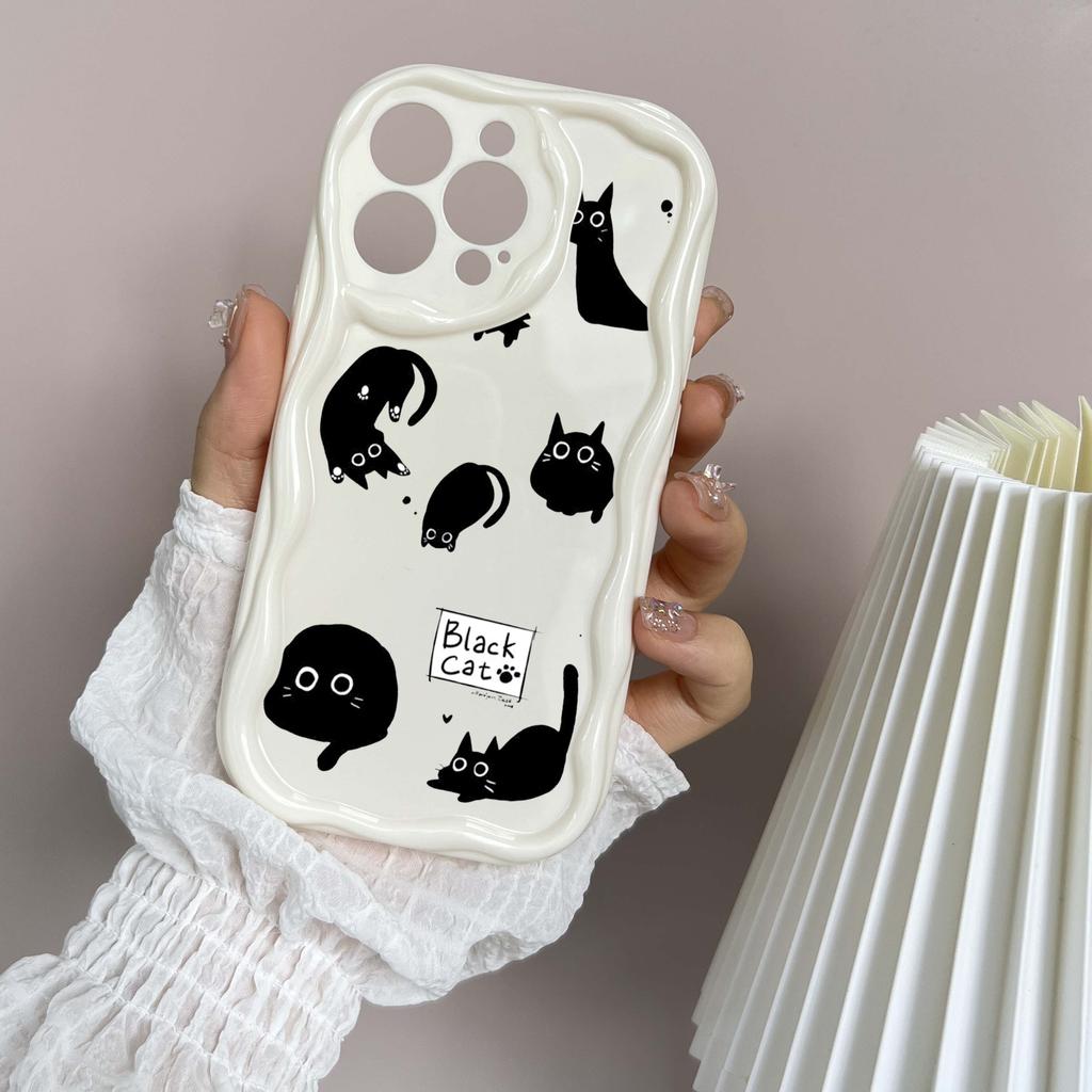 LZ11 Cat Cute Art Design Clear Soft Wave Phone Cases for iPhone 15 13 Pro Max 12 Mini 14 8 Plus XS Max XR 6 Protection Back Cover