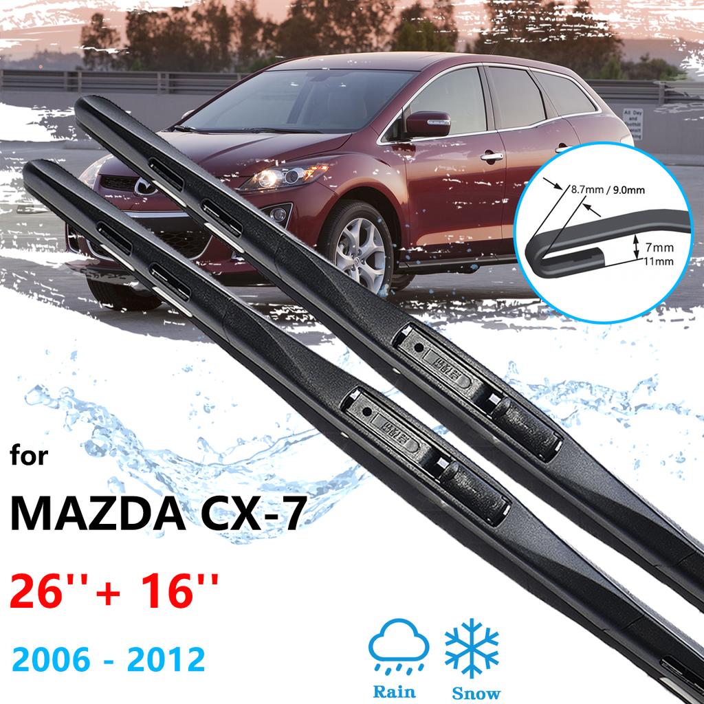Для Mazda CX-7 CX 7 CX7 ER 2006 ~ 2012 передняя и задняя щетка стеклоочистителя, резиновая щетка для лобового стекла, щетки для лобового стекла, UJ крючок, автомобильный крючок