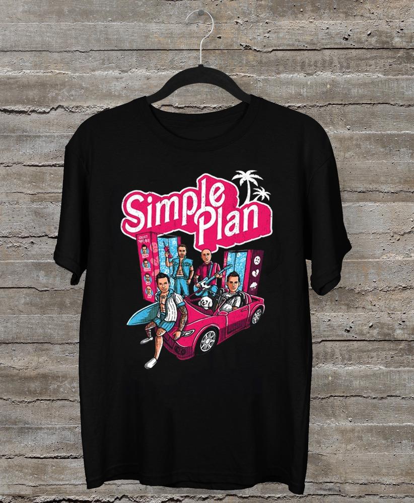 Simple Plan Тур 2023 Футболка с коротким рукавом Черная Хлопок Все размеры AH1752 Унисекс Футболка