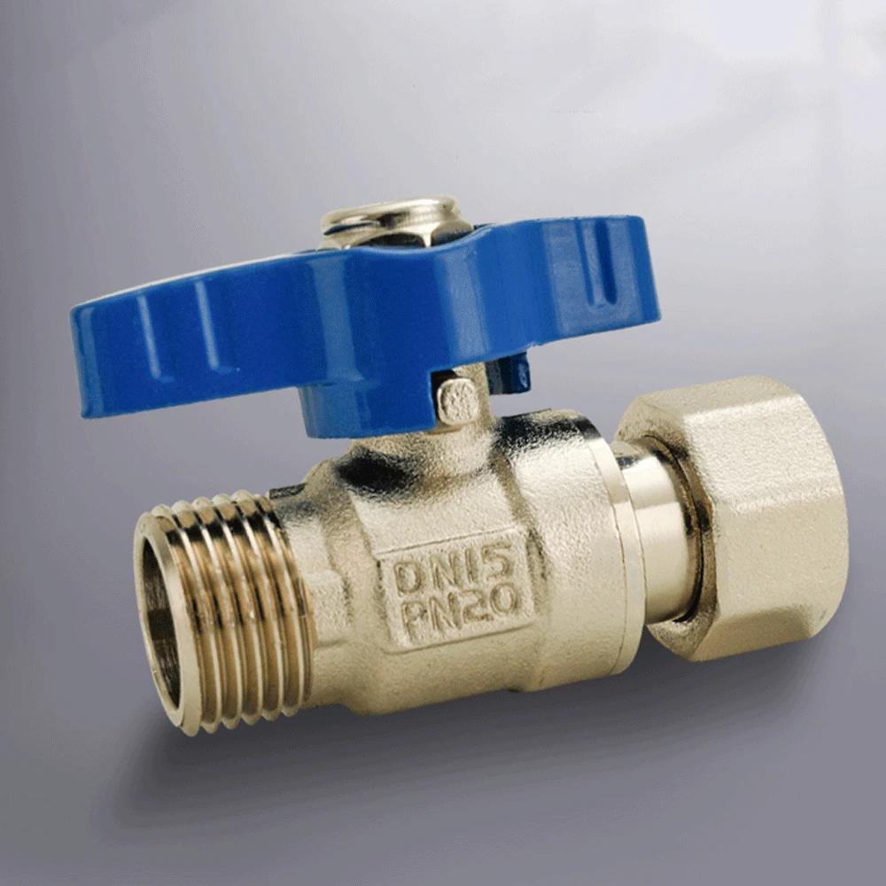Union Ball Valve 1/2" -3/4" Brass Double Female and Male Thread Valve Water Pipe Switch Gas Straight To Tap Water