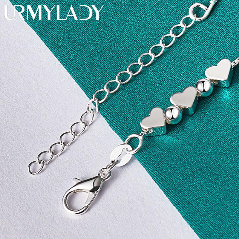 Браслет Love Heart из стерлингового серебра 925 пробы для женщин, модные ювелирные изделия