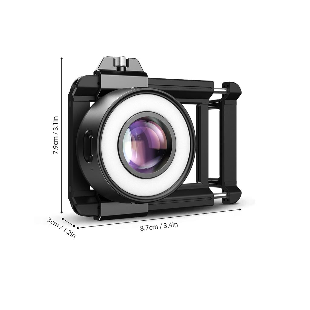 APEXEL APL-MS120 120X Mobile Phone Microscope Lens Observation Lens for Phone with LED Fill Lights