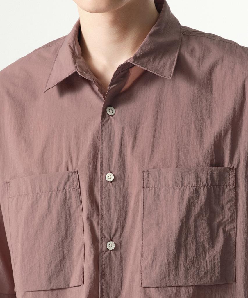 MUSINSA STANDARD [City Leisure] Lightweight Nylon Oversized Short Sleeve Shirt [Smoke Pink]
