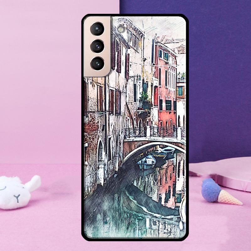 Путешествие Италия Улица Венеция Чехол для телефона Для Samsung Galaxy S25 Ultra S24 S23 Ultra S9 S10 S20 S21 S22 Plus S24 FE Чехол