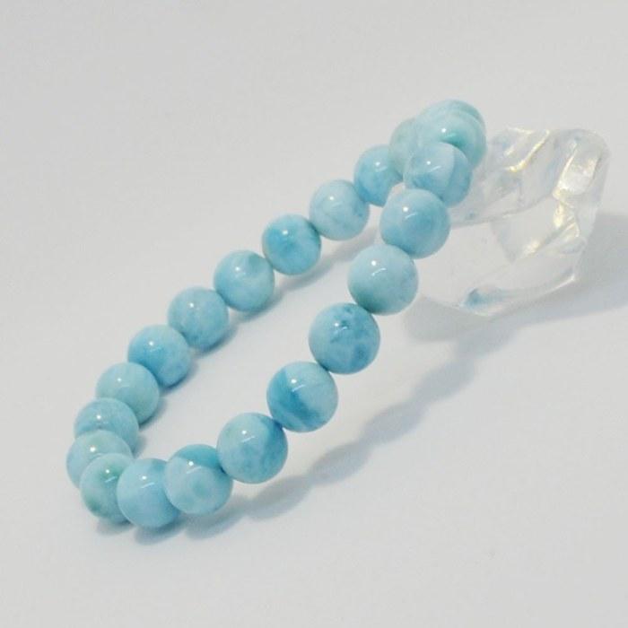 [Omamori-Do] Larimar Bracelet 8mm Deep Blue Adjustable Size