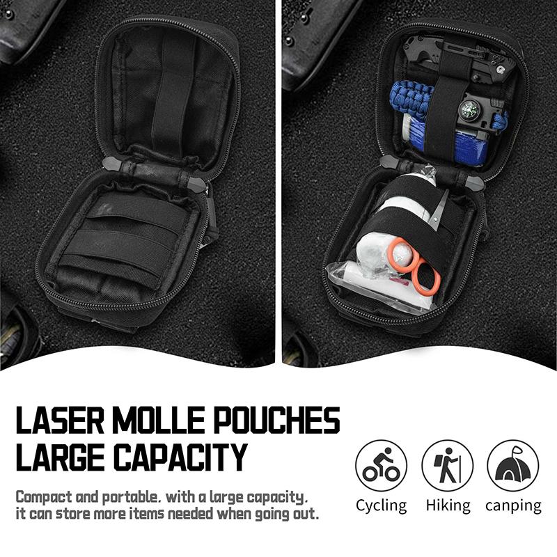 Upgrade 1000D Tactical Molle Pouch Outdoor Sports EDC Waist Accessory Pack,Small Medical Emergency Tool Pouch for Hunting Hiking