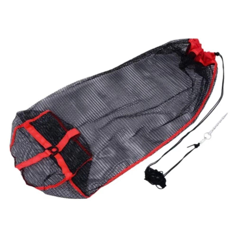Foldable Fishing Net Bag Small Grid Fishing Gear New Mesh Drawstring Bag  Fishing Supply