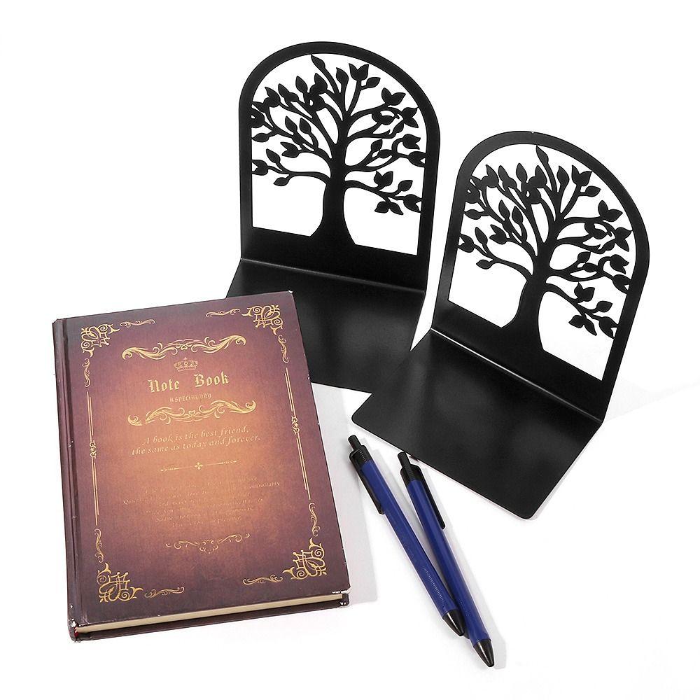 Stationery Desk Organizer Iron Art Non-Slip Book Stand Bookends Book Holder Book Support Shelf