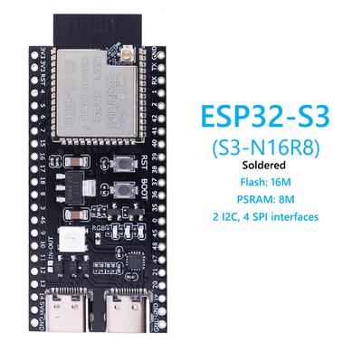 Плата разработки ESP32-S3 N16R8 двойного типа Type-C 2.4G WiFi Беспроводные модули WROOM-1-N16R8 ESP32-S3-DevK Платы расширения для Arduino