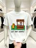 Men's Summer Casual T Shirt with Humorous Duck Lemonade Cart Print ICE FRESH Lemonade GOT ANY GRAPE