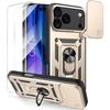Protective Case - EF CONNECTION - for iPhone 17 Pro - Gold - Shockproof - Sliding Camera Cover