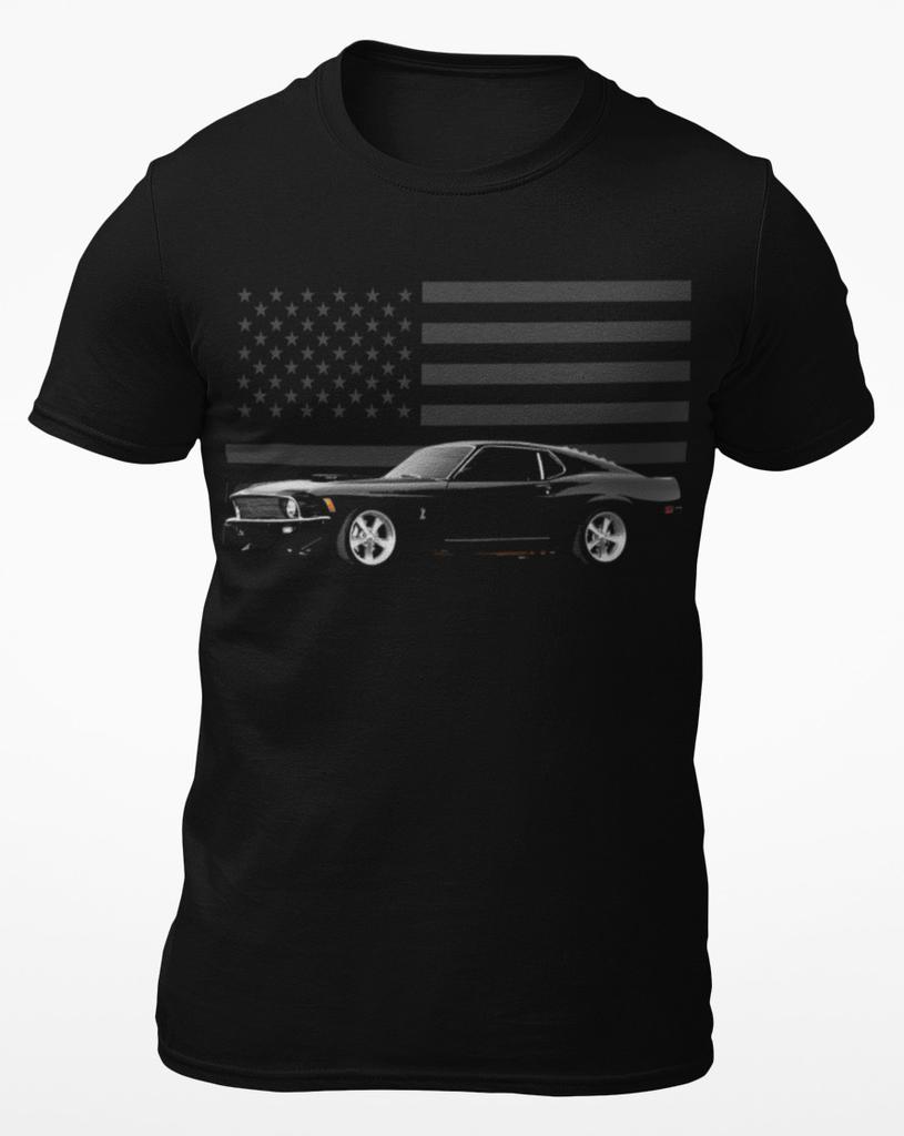 1970 Black Mustang Muscle Car Owner Gift Short-Sleeve Unisex T-Shirt