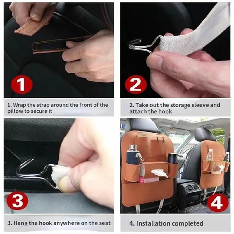 Сумка-органайзер для хранения на спинку сиденья автомобиля, 6 карманов, подвесная сумка, органайзер для хранения из эластичного войлока в багажник автомобиля, аксессуары для интерьера автомобиля
