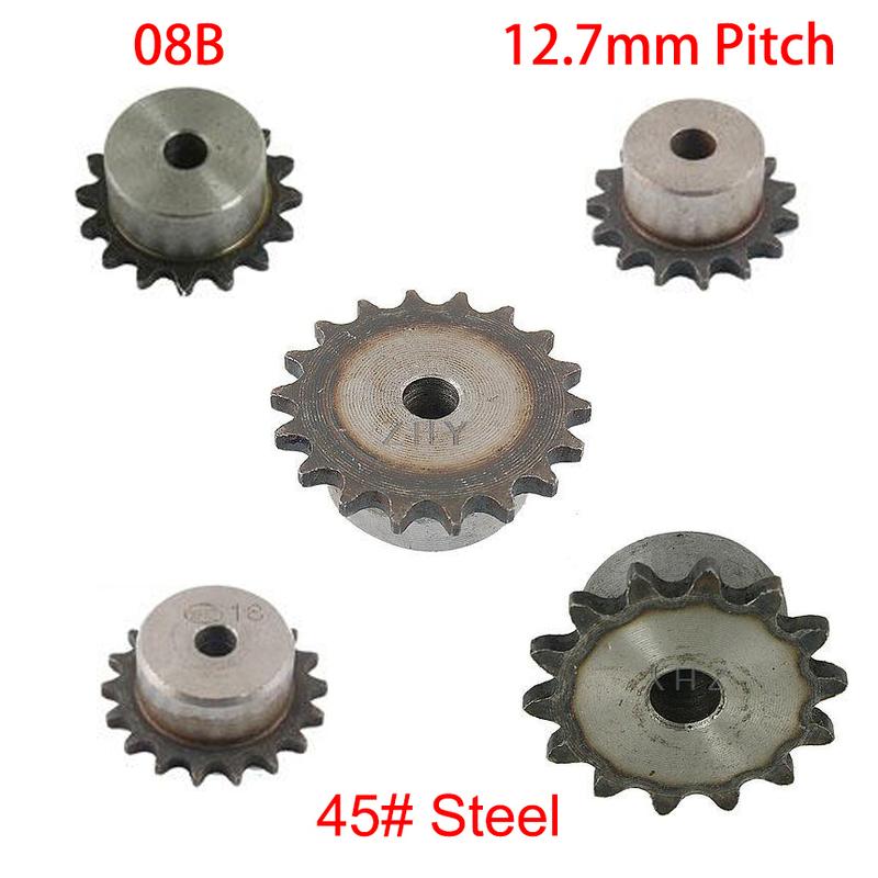 08B 10 11 12 13 14 Tooth 10mm 12mm Pilot Bore 12.7mm Pitch Single Row Simplex Convey Gathering Gear Chain Drive Sprocket Wheel