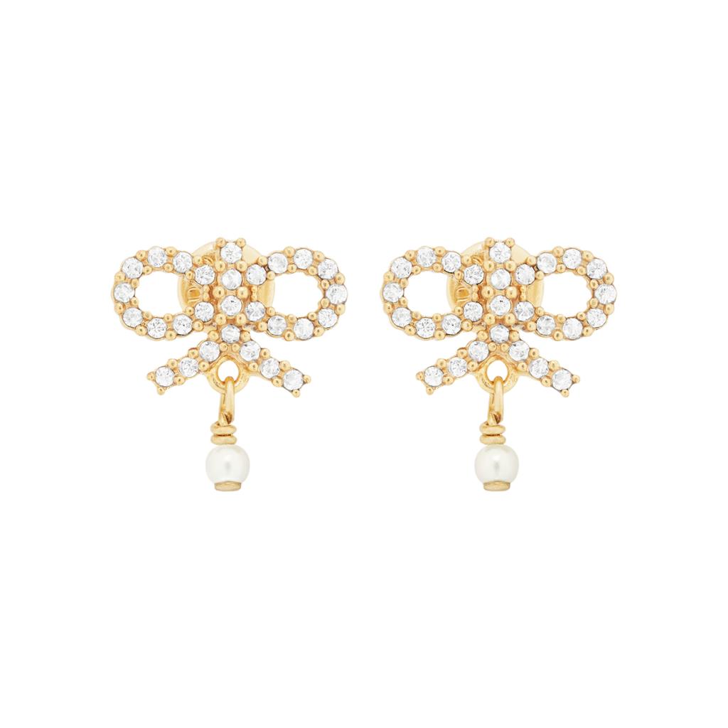 Dior Exquisite Design Resin Pearl Earrings Unisex Earrings Gold E4050WOMCY-D03S