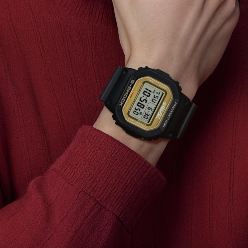 Casio G-SHOCKG x GORILLAZ Спортивные часы Черные Кварцевый механизм Ремешок из смолы Японские и корейские часы Мужские часы Черный циферблат DW-5600GRLZ2-1