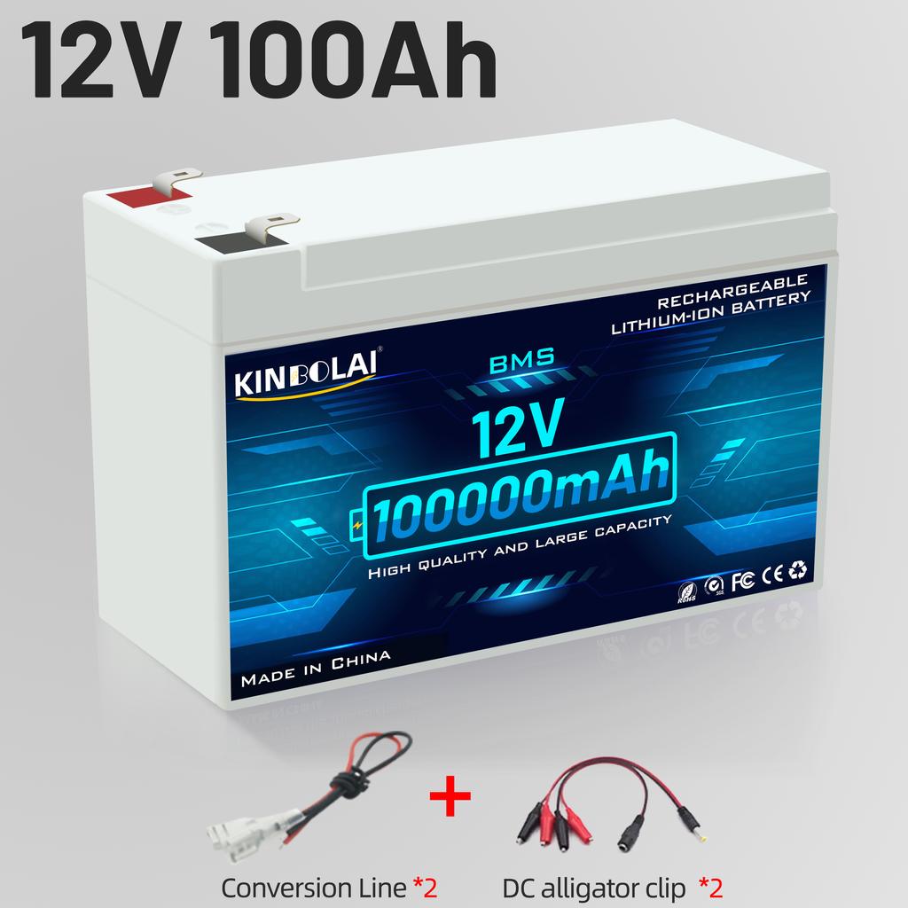 Outdoor 12V Battery 80000mAh Car Mobile Speaker Electric Boat Camping Spare Rechargeable Lithium Battery LED Light Sprayer BMS