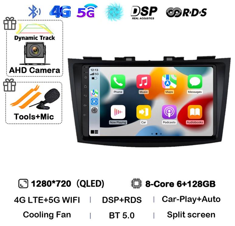 Android 14 Carplay Автомагнитола Для Suzuki Swift 4 2011 2012 2013 2014 2015 2016 Мультимедийный Видеоплеер Аудио GPS Стерео WIFI