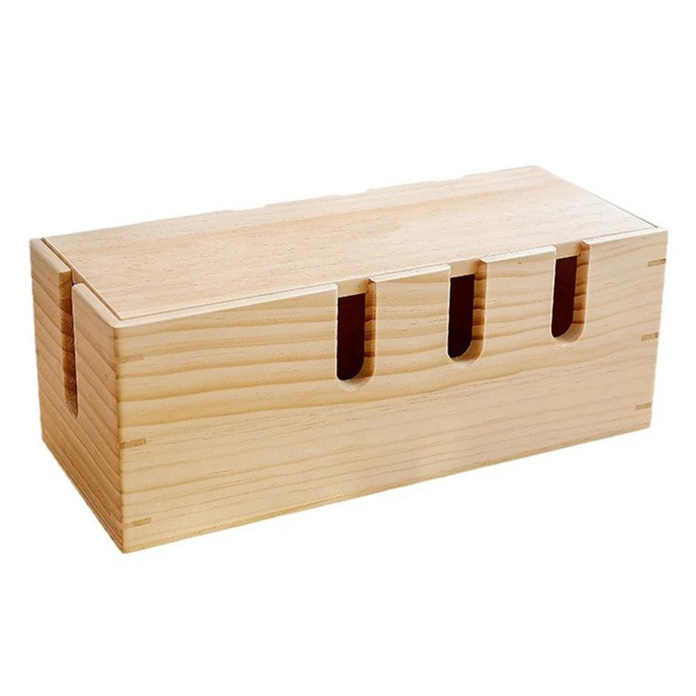 Организуйте электронные устройства и шнуры с помощью прочного деревянного ящика для хранения с многофункциональным использованием и легким доступом
