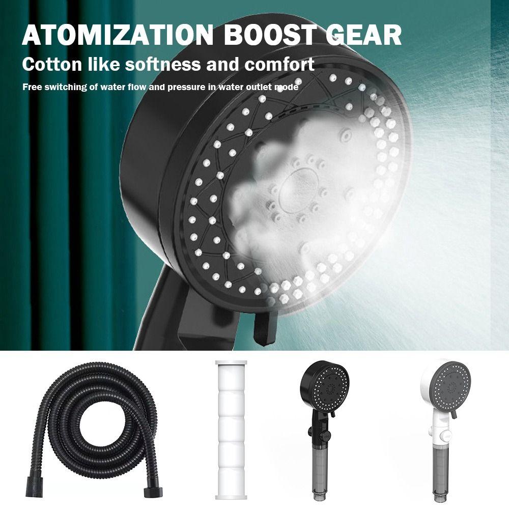 Black White Color High-Pressure Shower Head 10 Spray Modes Water Saving Shower  Bathroom Use