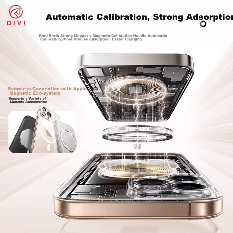 Official Magsafe Magnetic CaseIPhone 16 Pro, Transparent for Apple 16 Pro, Full Protection, Ultra-Thin, Shockproof, Anti-Fingerprint