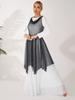 Dance Women Draped Shimmer Neck Tunic Lyrical Contemporary Dance Costume Praise Dance Overlay Dress