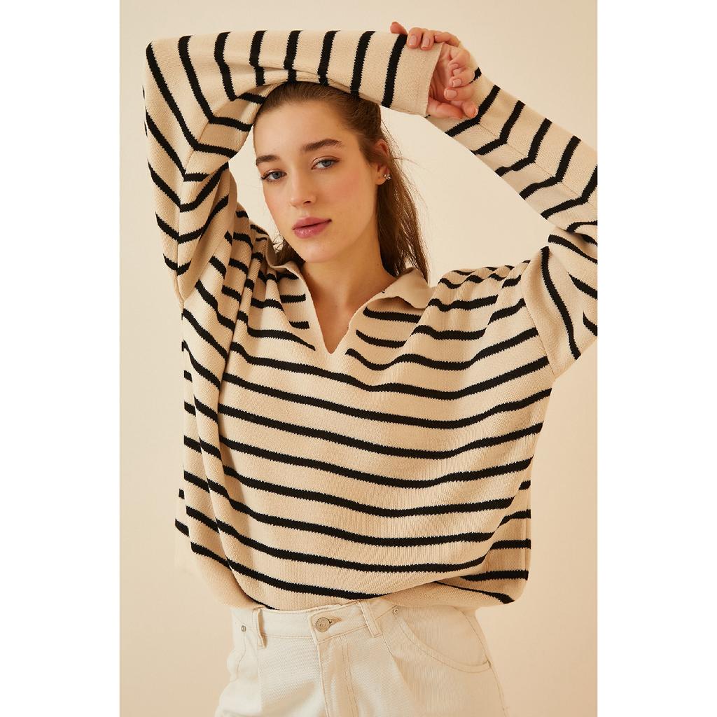 Women's Polo Neck Knitwear Sweater Us00293