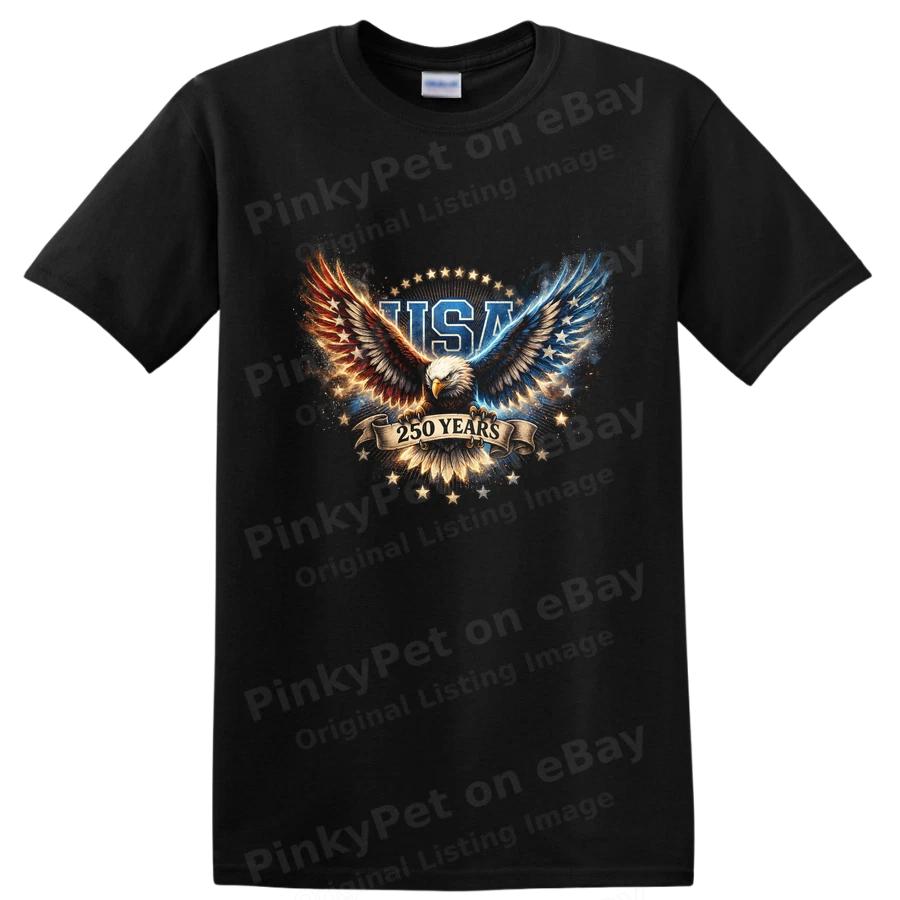 USA 250 Years Anniversary Eagle Patriotic T Shirt Independence Tee Design