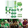 Patricks Day Women Men Costume Headband Body Sticker Bracelet Glasses Coin Necklace Costume Party Supplies