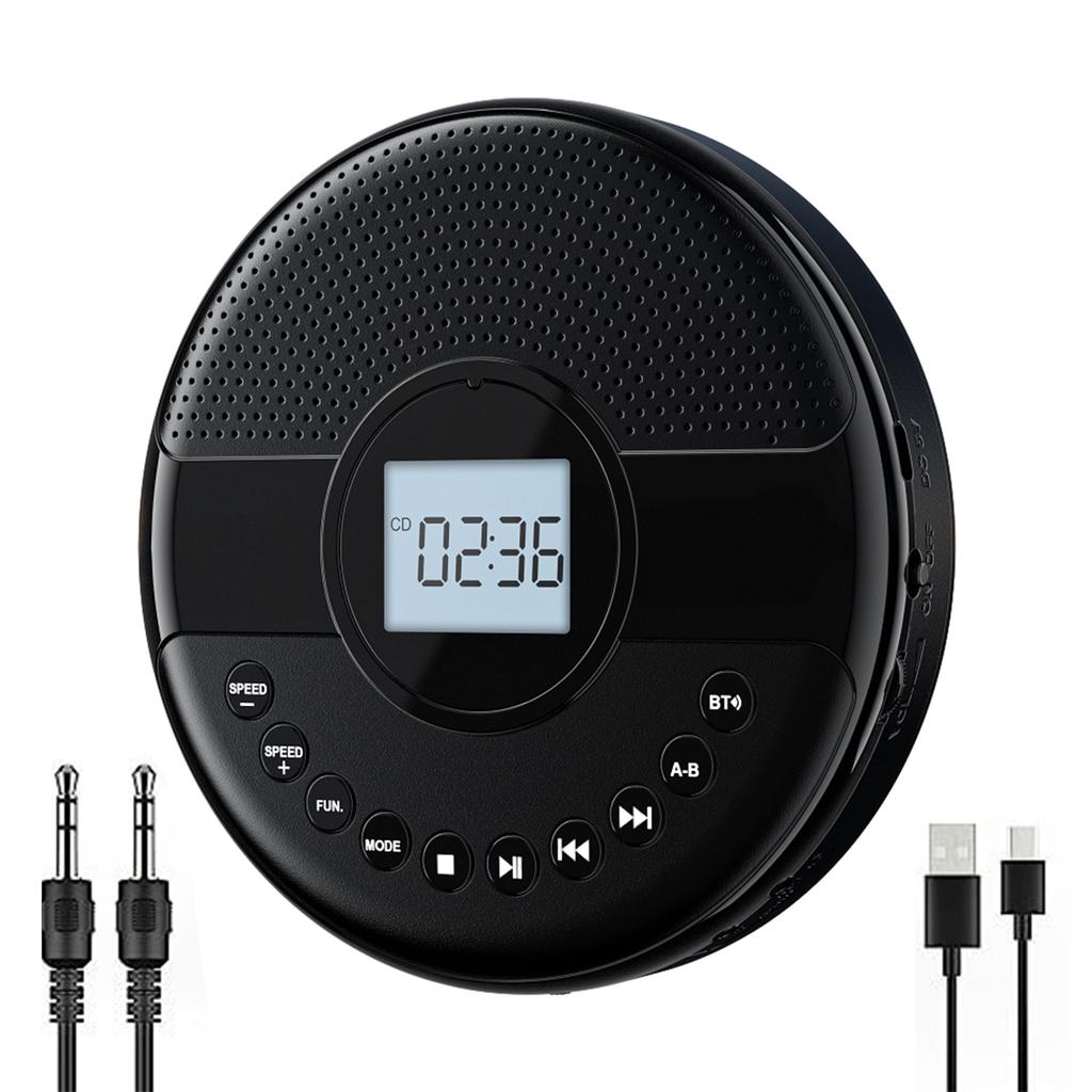 Портативный плеер, совместимый с Bluetooth, со встроенным аккумулятором 1500 мАч, ЖК-дисплеем и двумя динамиками