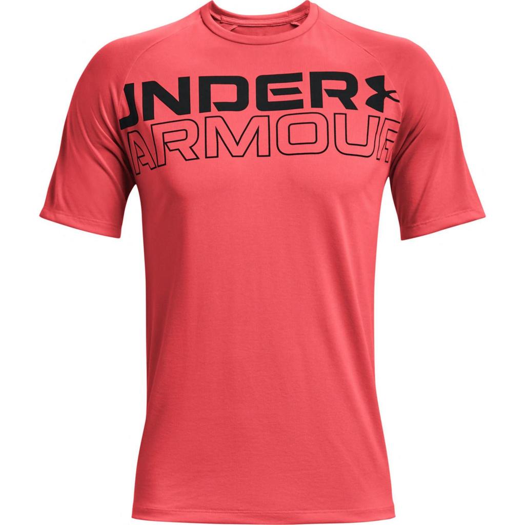 Under Armour Мужская футболка-пуловер с круглым вырезом, рукавом реглан и коротким рукавом, топы, красный 1361702-628