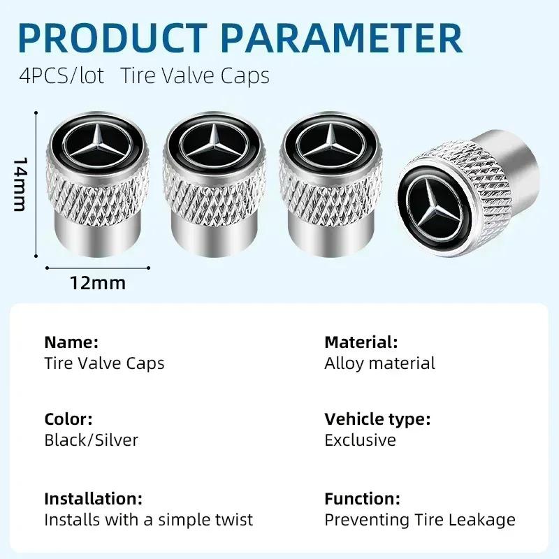 CSE1 3D new Car Wheel Tire Valve Caps Protection Cover For Mercedes benz A C E S Class AMG CLA CLS W212 GLC CLK W205 Auto Accessories