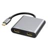 Адаптер USB C-Dual HDMI Hub 4K 4 в 1 для MacBook Dual Screen Display Type C Dock с портами USB