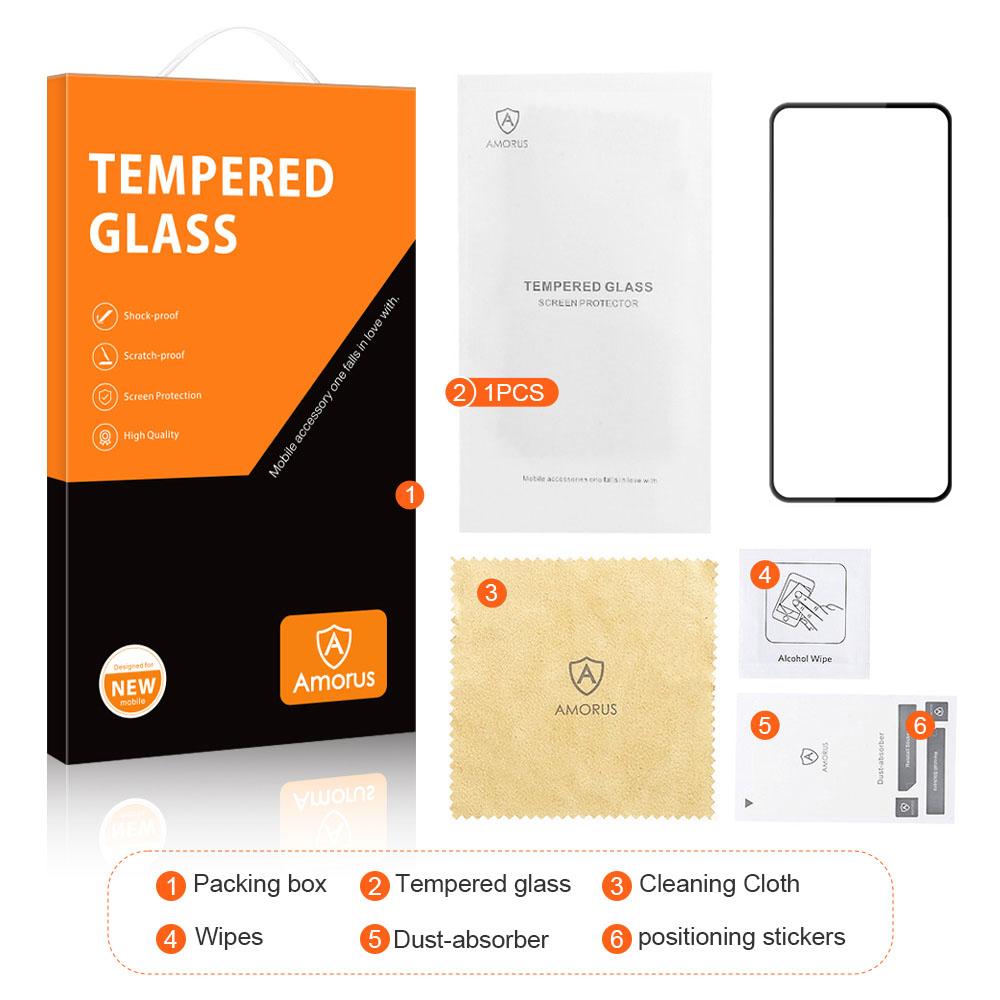 AMORUS For Motorola Moto G71 5G Silk Printing Screen Protector Full Glue Tempered Glass Full Cover Shatterproof Film