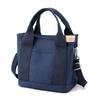 Japanese Mille-Feuille Shoulder Bag - Minimalist Canvas Tote with Zipper