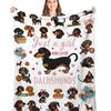 VIKAMA Cute Dachshund Blanket, Soft And Skin-Friendly Flannel Cartoon Printed Blanket, Sofa, Bedroom, Dormitory, Nap Blanket