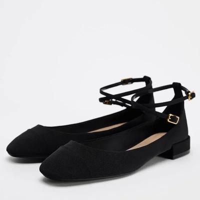 Модные черные женские туфли Мэри Джейн 2025 весна, роскошный дизайн, неглубокие, с ремешком на щиколотке, в балетном стиле, Zapatos De Mujer, повседневные туфли-лодочки для леди
