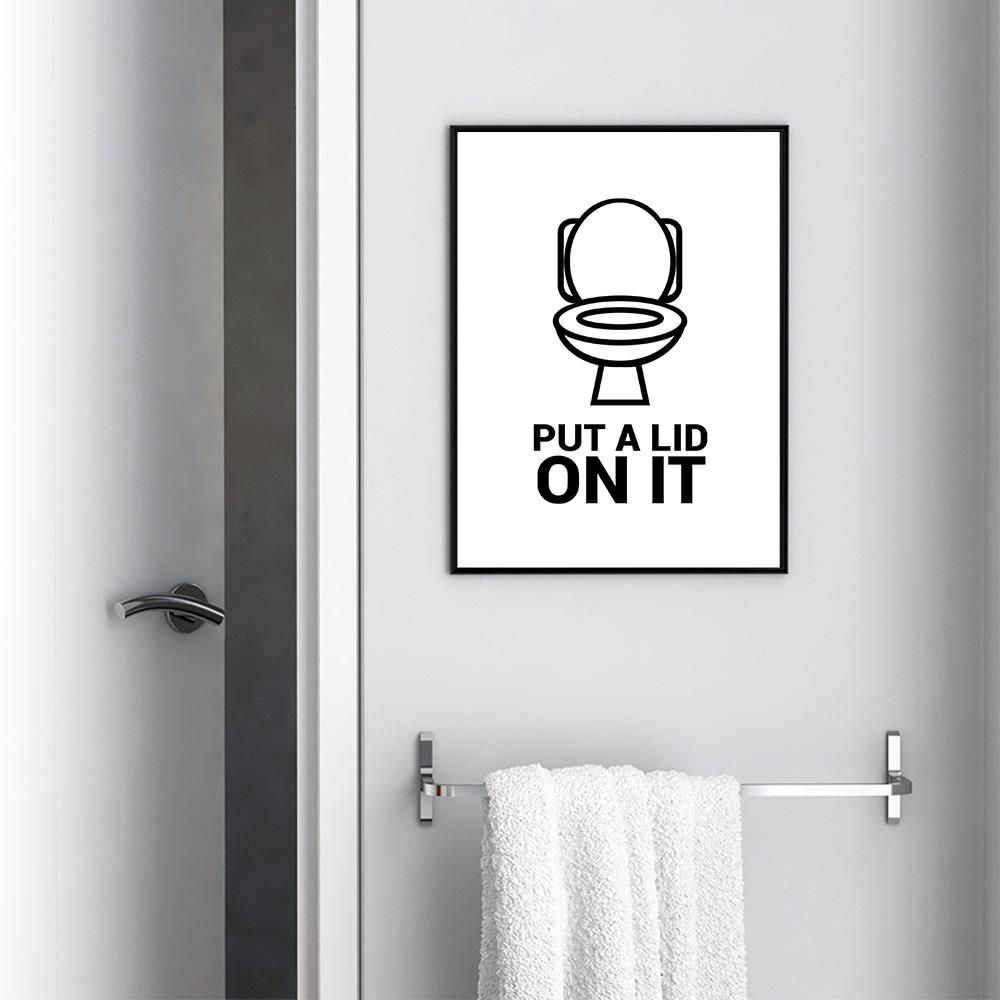 Toilet Prints And Posters Quote Wall Art Canvas Painting Illustration Line Wall Art Pictures Home Decor For Bathroom Decoration
