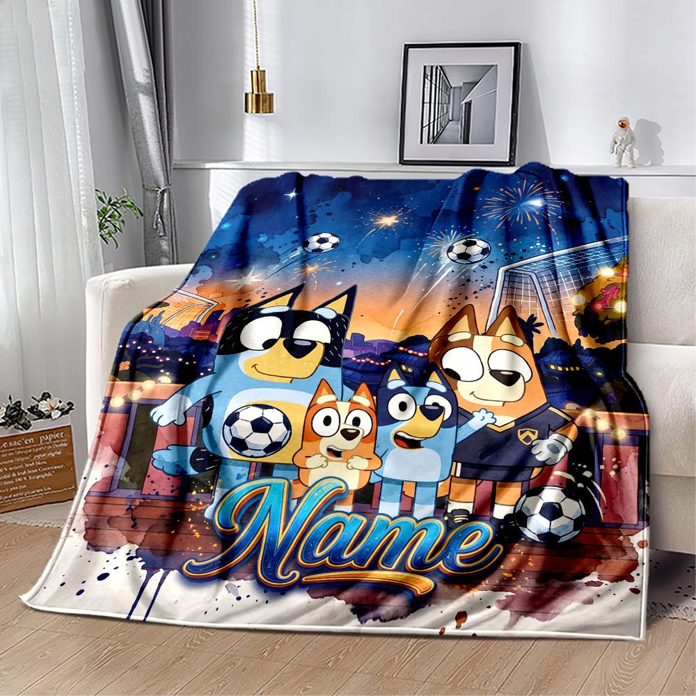 Christmas Soccer Fun Personalized Name Blanket Throw Personalized Blanket Soft & Cozy Perfect for Bedding Office Office Chair Home Decor