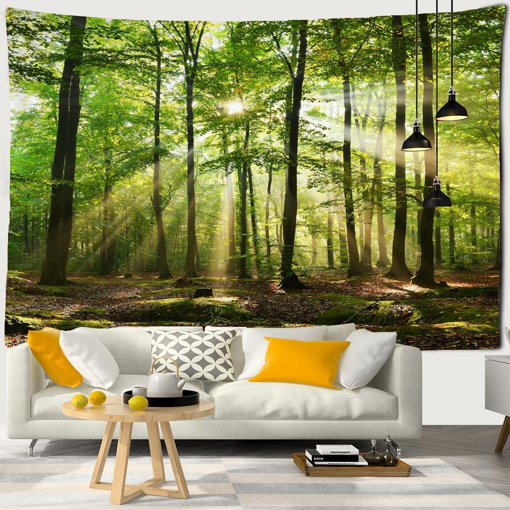3D пейзаж лес береза лес деревья большой гобелен хиппи настенный гобелен богемный декор гобелен спальня фон ткань