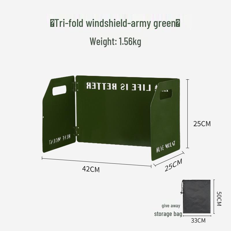 Портативная трехсекционная походная плита с ветрозащитой - Большой концентратор тепла